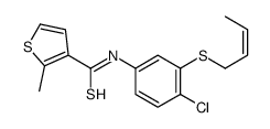 N-[3-[(E)-but-2-enyl]sulfanyl-4-chlorophenyl]-2-methylthiophene-3-carbothioamide结构式