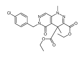 diethyl 6-[(4-chlorophenyl)methyl]-1,4-dimethyl-5-oxopyridazino[4,5-c]pyridazine-3,4-dicarboxylate结构式