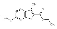 ETHYL 5-HYDROXY-2-METHYLSULFANYL-THIENO[2,3-D]PYRIMIDINE-6-CARBOXYLATE Structure