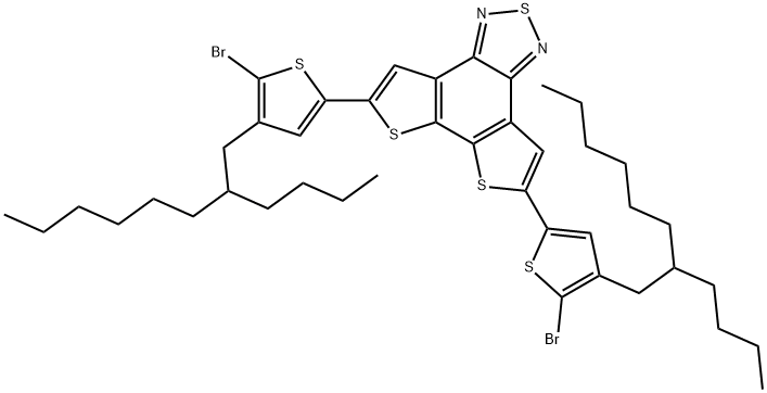 5,8-双(5-溴-4-(2-丁基辛基)噻吩基)二噻吩并[3',2':3,4结构式