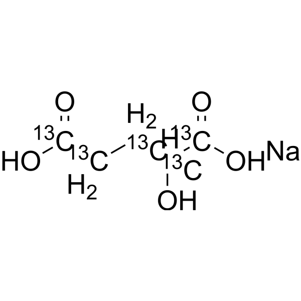 α-Hydroxyglutaric acid-13C5 sodium Structure