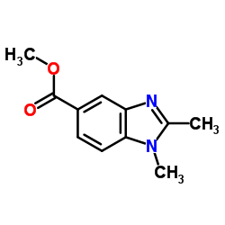 1,2-二甲基-1H-苯并[d]咪唑-5-羧酸甲酯结构式