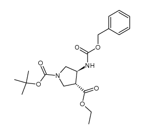 (3R,4S)-1-tert-butyl 3-ethyl 4-(((benzyloxy)carbonyl)amino)pyrrolidine-1,3-dicarboxylate Structure