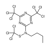 N-butyl-4,6-bis(trichloromethyl)-N-(trichloromethylsulfanyl)-1,3,5-triazin-2-amine Structure