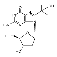 8-(1-hydroxy-1-methylethyl)-2'-deoxyguanosine结构式