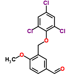 4-METHOXY-3-(2,4,6-TRICHLORO-PHENOXYMETHYL)-BENZALDEHYDE结构式