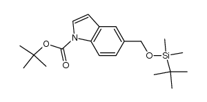 5-(tert-Butyl-dimethyl-silanyloxymethyl)-indole-1-carboxylic acid tert-butyl ester结构式