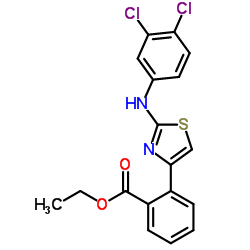 ETHYL 2-[2-(3,4-DICHLOROANILINO)-1,3-THIAZOL-4-YL]BENZENECARBOXYLATE结构式