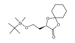 (R)-3-[2-(tert-butyldimethylsilyloxy)ethyl]-1,4-dioxaspiro[4.5]decan-2-one结构式