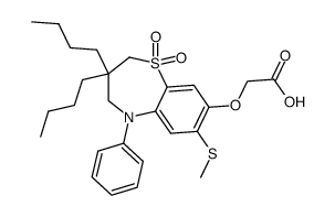 1,1-Dioxo-3,3-dibutyl-5-phenyl-7-methylthio-8-carboxymethoxy-2,3,4,5-tetrahydro-1,5-benzothiazepine图片