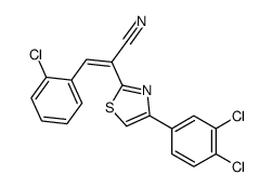 (E)-3-(2-chlorophenyl)-2-[4-(3,4-dichlorophenyl)-1,3-thiazol-2-yl]prop-2-enenitrile结构式