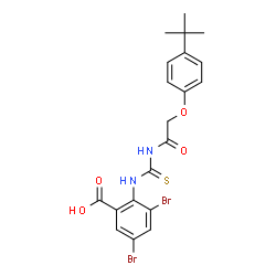 3,5-DIBROMO-2-[[[[[4-(1,1-DIMETHYLETHYL)PHENOXY]ACETYL]AMINO]THIOXOMETHYL]AMINO]-BENZOIC ACID structure