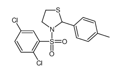 Thiazolidine, 3-[(2,5-dichlorophenyl)sulfonyl]-2-(4-methylphenyl)- (9CI) Structure