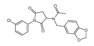 N-(1,3-benzodioxol-5-ylmethyl)-N-[1-(3-chlorophenyl)-2,5-dioxopyrrolidin-3-yl]acetamide Structure