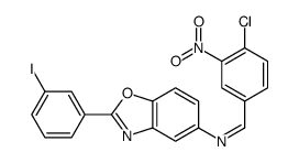 1-(4-chloro-3-nitrophenyl)-N-[2-(3-iodophenyl)-1,3-benzoxazol-5-yl]methanimine Structure