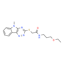 Acetamide, N-(3-ethoxypropyl)-2-[(5-methyl-5H-1,2,4-triazino[5,6-b]indol-3-yl)thio]- (9CI)结构式