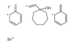 1-[2-[dibenzyl(iodo)stannyl]ethenyl]cycloheptan-1-ol结构式