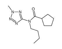 N-butyl-N-(2-methyltetrazol-5-yl)cyclopentanecarboxamide结构式