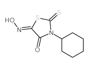 (5E)-3-cyclohexyl-5-hydroxyimino-2-sulfanylidene-thiazolidin-4-one结构式