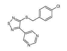 3-[(4-chlorophenyl)methylsulfanyl]-4-pyrimidin-5-yl-1,2,5-thiadiazole结构式