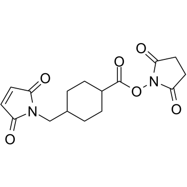 N-Succinimidyl 4-(N-maleimidomethyl)cyclohexane-1-carboxylate structure