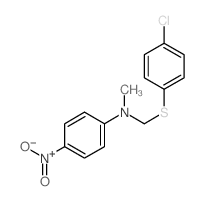 N-[(4-chlorophenyl)sulfanylmethyl]-N-methyl-4-nitro-aniline structure
