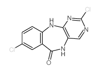 6H-Pyrimido(4,5-b)(1,4)benzodiazepin-6-one, 2,8-dichloro-5,11-dihydro- Structure