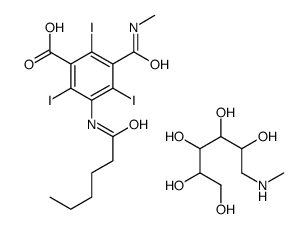 3-(hexanoylamino)-2,4,6-triiodo-5-(methylcarbamoyl)benzoate,methyl(2,3,4,5,6-pentahydroxyhexyl)azanium结构式