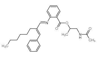 methyl 2-[[(2E)-2-benzylideneoctylidene]amino]benzoate Structure