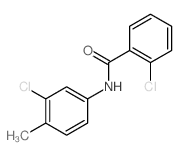 2-chloro-N-(3-chloro-4-methyl-phenyl)benzamide结构式