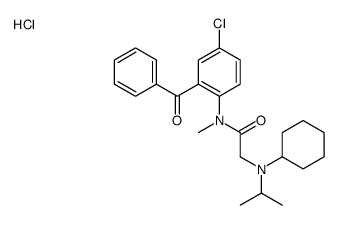 N-(2-benzoyl-4-chlorophenyl)-2-[cyclohexyl(propan-2-yl)amino]-N-methylacetamide,hydrochloride结构式