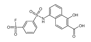 5-[[[3-(fluorosulphonyl)phenyl]sulphonyl]amino]-1-hydroxy-2-naphthoic acid structure