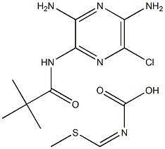 tert-butyl(Z)-((3,5-diamino-6-chloropyrazine-2-carboxamido)(methylthio)methylene)carbamate结构式