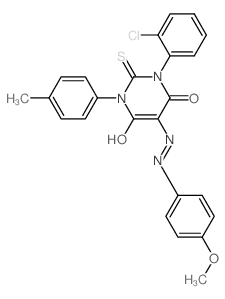 1-(2-chlorophenyl)-5-[(4-methoxyphenyl)hydrazinylidene]-3-(4-methylphenyl)-2-sulfanylidene-1,3-diazinane-4,6-dione picture