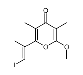 2-((E)-2-Iodo-1-methyl-vinyl)-6-methoxy-3,5-dimethyl-pyran-4-one Structure