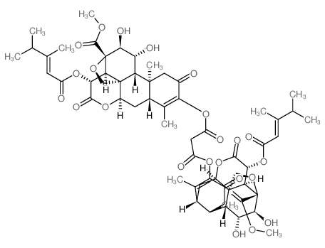 Picras-3-en-21-oic acid, 3,3[(1,3-dioxo-1, 3-propanediyl)bis(oxy)]bis[15-[(3, 4-dimethyl-1-oxo-2-pentenyl)oxy]-13,20-epoxy-11,12-dihydroxy-2, 16-dioxo-, dimethyl ester, [11.beta.,12.alpha., 15.beta.(E structure