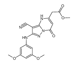 methyl [3-cyano-2-(3,5-dimethoxyphenylamino)-7-oxo-4,7-dihydropyrazolo[1,5-a]pyrimidin-5-yl]acetate结构式