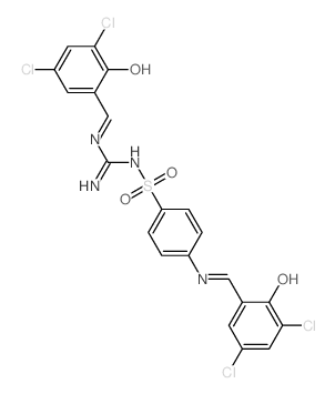 Benzenesulfonamide,4-[[(3,5-dichloro-2-hydroxyphenyl)methylene]amino]-N-[[[(3,5-dichloro-2-hydroxyphenyl)methylene]amino]iminomethyl]- Structure