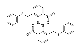 1,2-bis(2-nitro-6-((phenylthio)methyl)phenyl)disulfane结构式
