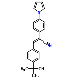 (2Z)-3-[4-(2-Methyl-2-propanyl)phenyl]-2-[4-(1H-pyrrol-1-yl)phenyl]acrylonitrile结构式