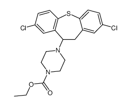 2,8-dichloro-10-(4-ethoxycarbonylpiperazino)-10,11-dihydrodibenzo(b,f)thiepin结构式