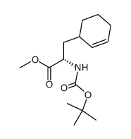 (2S)-2-tert-butoxycarbonylamino-3-cyclohexen-2'-enyl-propanoic acid methyl ester Structure