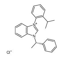 (-)-(S)-3-(2-isopropylphenyl)-1-(S)-α-methylbenzylbenzimidazolium chloride结构式