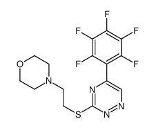 4-[2-[[5-(2,3,4,5,6-pentafluorophenyl)-1,2,4-triazin-3-yl]sulfanyl]ethyl]morpholine Structure