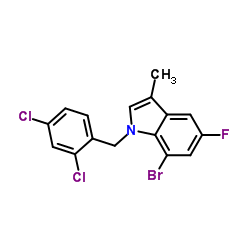 7-Bromo-1-(2,4-dichlorobenzyl)-5-fluoro-3-methyl-1H-indole结构式