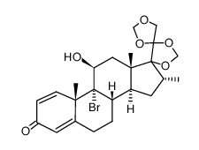 9α-bromo-11β-hydroxy-16α-methyl-17α,20,20,21-bismethylenedioxy-pregna-1,4-diene-3-one结构式