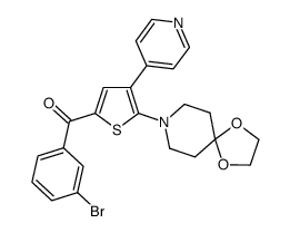 (3-bromophenyl)[5-(1,4-dioxa-8-azaspiro[4.5]dec-8-yl)-4-(pyridin-4-yl)thiophen-2-yl]methanone Structure