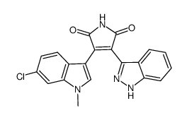 3-(6-chloro-1-methyl-1H-indol-3-yl)-4-(1H-indazol-3-yl)-pyrrole-2,5-dione结构式