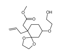 [6-Allyl-9-(2-hydroxy-ethoxy)-1,4-dioxa-spiro[4.5]dec-6-yl]-acetic acid methyl ester结构式