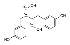 2,3-bis[(3-hydroxyphenyl)methyl]butane-1,4-diol structure